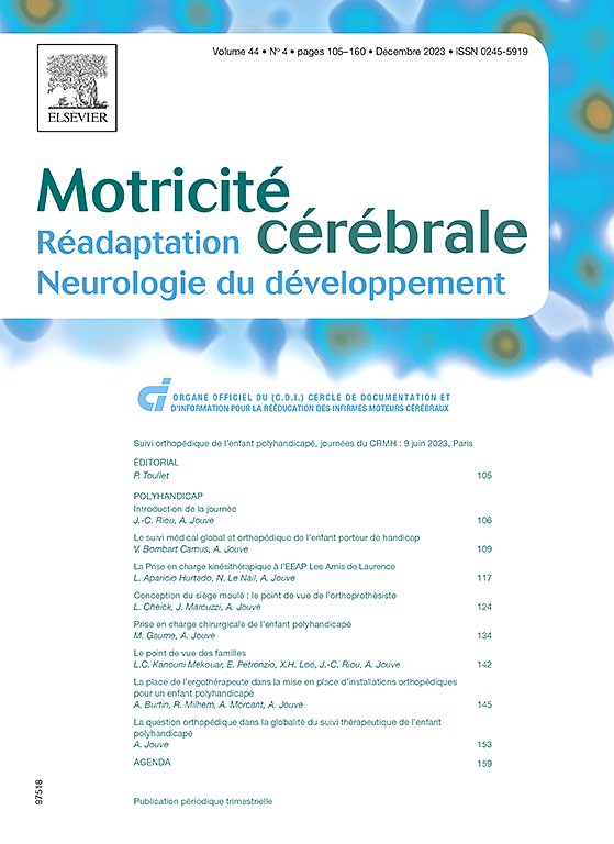 Go to journal home page - Motricité Cérébrale